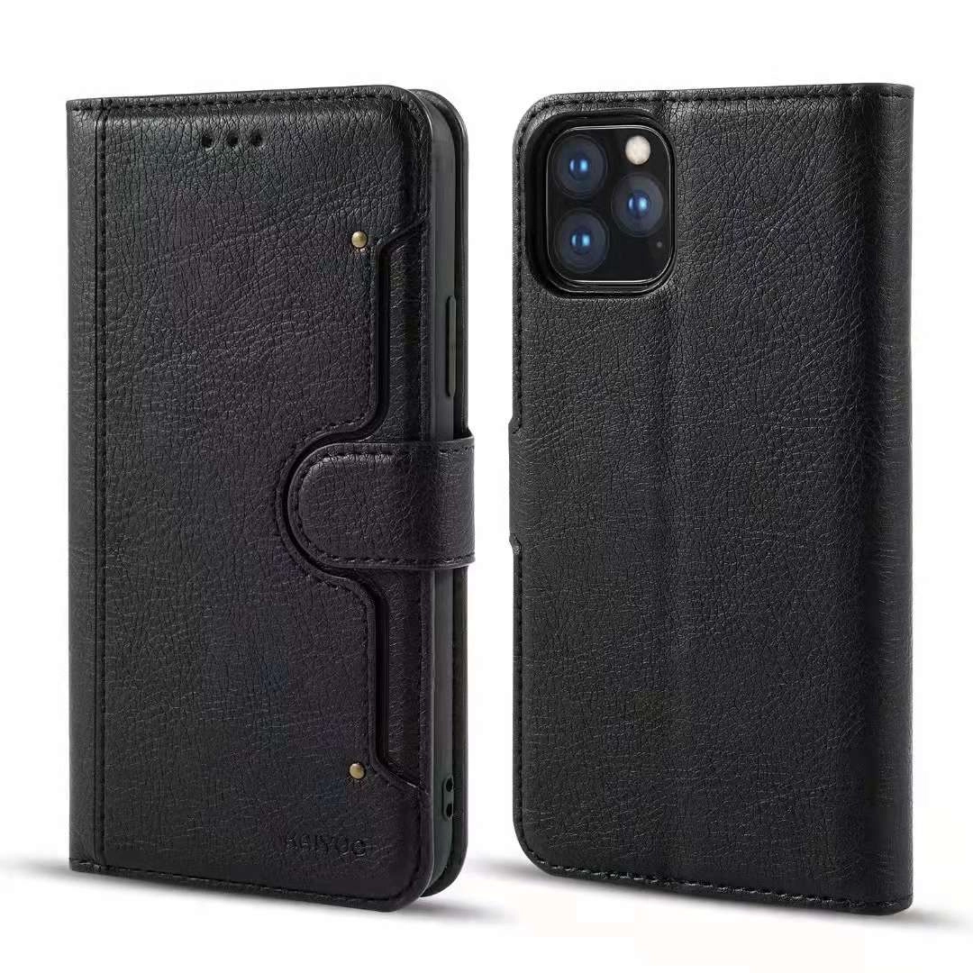 Bao da iPhone 13 mini/ iPhone 13/ iPhone 13 Pro/ iPhone 13 Pro Max (bao da cầm tay chất liệu da bò, hiệu Kaiyue)